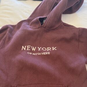 NEW YORK or NOWHERE Maroon Crewneck Hoodie Sweater